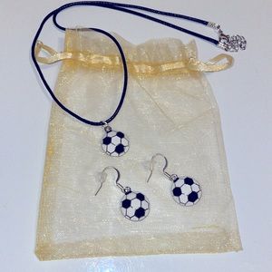 Soccer earrings and necklace New